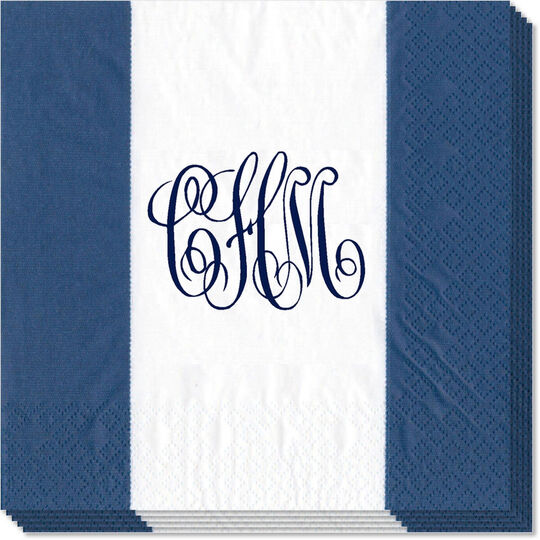 Navy Bandol Stripe Caspari Napkins